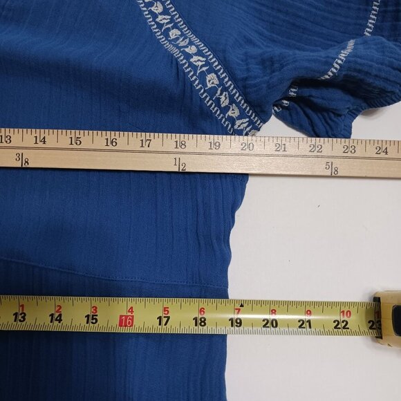 Old Navy Crinkle Crepe Maxi Swing Dress Blue Size Large - Picture 10 of 12